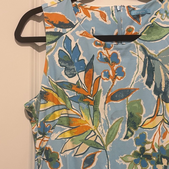 J. McLaughlin Vibrant Floral Mini Dress - Blue and Orange - Picture 4 of 4